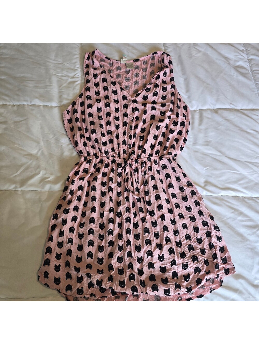 MindCode Pink Sleeveless Printed Dress